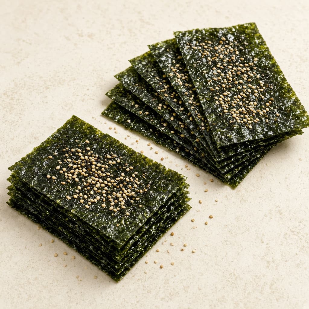 Illustration of seasoned seaweed products
